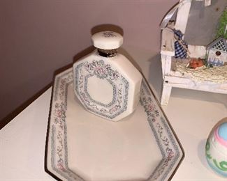 LENOX COLLECTIBLE PERFUME BOTTLE AND TRAY