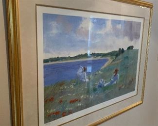 $100 SIGNED LE CLAIR “HOLIDAY” FRAMED LITHOGRAPH
48”L X 37”H