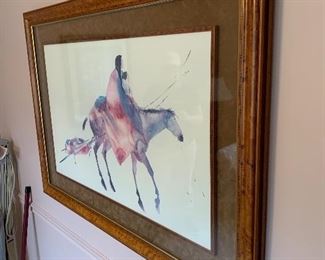 $150 CAROL GRIGG NATIVE AMERICAN FRAMED LITHOGRAPH / ART
50”W x 36”H