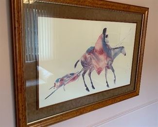 $150 CAROL GRIGG NATIVE AMERICAN FRAMED LITHOGRAPH / ART
50”W x 36”H
