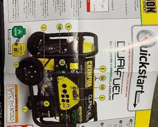 $450 - CHAMPION DUAL FUEL GENERATOR. PROPANE OR GASOLINE