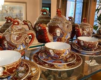 $75 VINTAGE HAND PAINTED ASIAN TEA SET