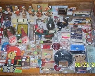 Case of smalls with local memorabilia, etc...