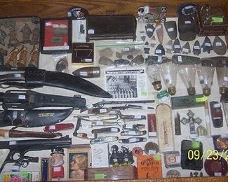 Case of smalls including knives, arrowheads, etc...