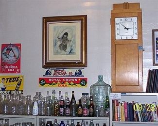 Clock, advertising, year books, bottles, etc...