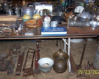 Sausage stuffer, primitives, spittoons, etc...