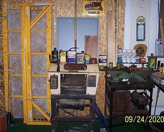 Scaffolding, Foley-Belsaw wood planer, wood planer, etc...