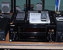 Audio equipment including Pioneer receiver and Cambridge audio integrated amp