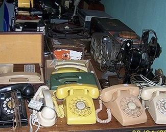 Old telephones and fans
