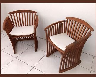 Pair of Teak Steamer Furniture Chairs 