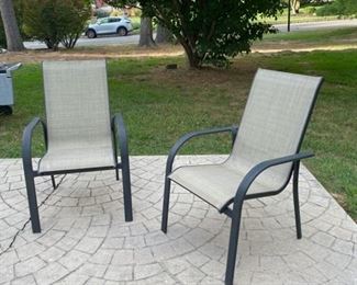 outdoor chairs (total 8)
