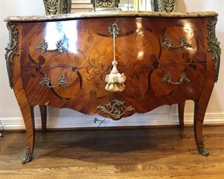 Vintage French Louis XV Style Bombe Chest
