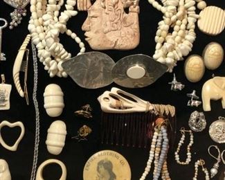 ** Security video surveillance systems are set up at each sale for our clients security and yours. Fine jewelry is removed from property until day of sale.**         All the pretty things are up front with Lila and Linda.. an assortment of&nbsp;Sterling Frames to Costume Jewelry.. .925 Jewelry to 14k, 18k and 22k, Trio 18k Brooch, Concord 18k watch, Judith Leiber Combs, Tory Burch, Dolce and Gabbana, Henri Bendel, Velatti, Elaine Coyne, Estée Lauder decorative compacts, Matt Mitchell, Leslie Block and Elizabeth Showers, James Reid 925 belt, Lagos Caviar, David Yurman, Bent Knudsen, Native American Navajo storyteller KK bracelet, 970 sterling Tuka cuff bangle,&nbsp; Nikken, Elliot Chandler, Dulce, Lalique butterfly pendant, M & J Savitt, Women's Movado watch, Los Ballesteros Cuff bracelet, Zuni, Lupe Romero Taos ring, T. Foree, Vintage Squash blossom, Navajo Helen Chee necklace, W. Dodson Belt buckle, Omar Thompson, Emma Lincoln, Chili Rose, Glass Blue Bird of Happiness Lee Ward 1990, Cinnabar ba