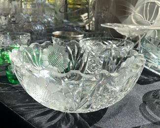 Some Cut Crystal to etched glass, Lalique, American Brilliant, Czech Crystal to Stuben and more.. Waterford Crystal glasses: Colleen, Marquis by Waterford, Tankard Mugs, Fluted Champagne Heart and others..