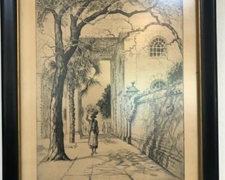 Various ‘Old Charleston’ Etchings by Elizabeth O’Neill Verner.