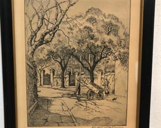 Various ‘Old Charleston’ Etchings by Elizabeth O’Neill Verner.