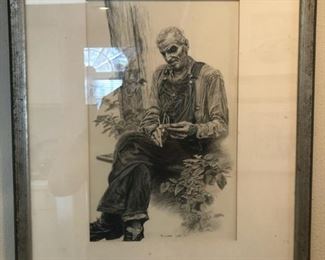 Original Pencil Drawing by Richard Lane circa 1970's.