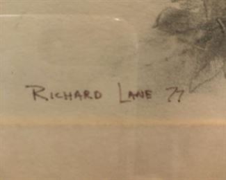 Original Pencil Drawing by Richard Lane circa 1970's.