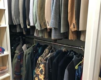 ~Men’s Clothing: A handful of quality clothing for the men this week.. great names like Gap, Land’s End, Ralph Lauen, Columbia, Orvis, Oxford blue, Woolrich, ,Guy Laroche, Beretta, Territory Ahead and Kenfiss (size L).. shoes from Columbia, Merrell and Asolo (size 9.5ish).. some Navy Officer clothing to great hats, too. Come by and check them out..