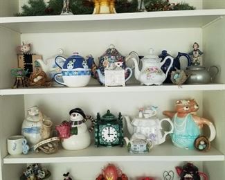 Interesting collection of tea pots.