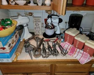 Vintage Kitchen Aid, Sunbeam mixer and more
