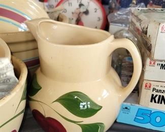 Vintage Watt cherry pottery pieces