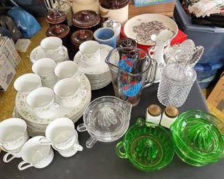 China. Colored glass juicers