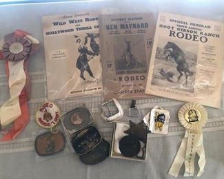 Vintage Rodeo Belt Buckles and ephemera