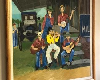 Painting of a Crook Brothers String Band Record label 