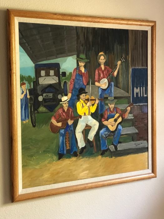  Painting of a Crook Brothers String Band Record label 