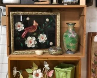 More MCM shell art, painted metal and original art. 