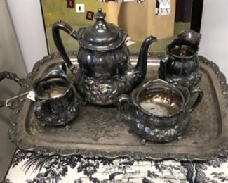 Vintage silver plate set. 