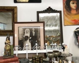 Old mirrors and wedding picture. 