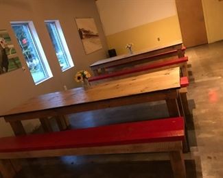 6' or 8' farmhouse table with benches  $300