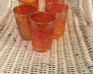 Imperial Carnival Glass. Marigold. Windmills. 5 tumblers. 