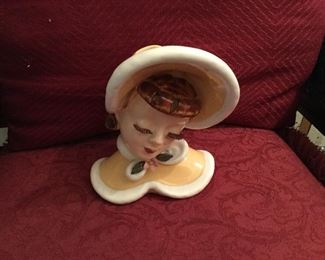Vintage Head Vase.  Ginger.  