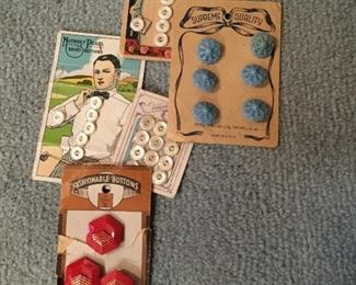 Vintage buttons on cards  