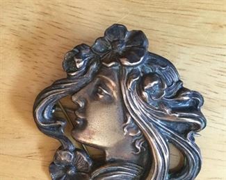 Nouveau sterling brooch 