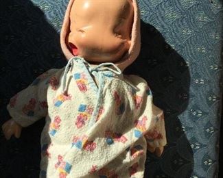 Vintage composition Trudy three face doll. 