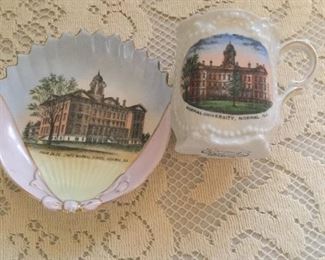 Normal University pin tray and cup 