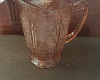 Pink Depression Cherry Blossom 6” pitcher 