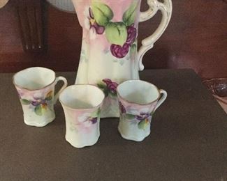 Nippon chocolate pot and 3 cups. 