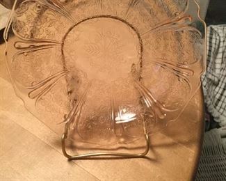 Pink Depression Cherry Blossom soup/cereal bowl.        7 1/2”.  There are 7.        