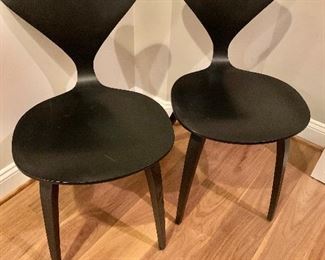 $2,000 - Set of 4 Norman Cherner black walnut chairs -  31.5"H x  20"D x 17"W (seat height 17.5"H)
