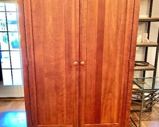$595 - Ethan Allen two door, six drawer wood armoire/entertainment center. 75"H x 44"W x 21"D