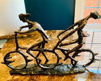 $30 - Bicycle built for two sculpture. 12.5"H x 21"W x 3.5"D 
