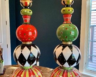 $195 for Pair Grandin Road Harper Holiday Topiaries (one as is) - 48"H x 12"D