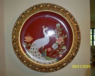 White Peacock Porcelain Plate