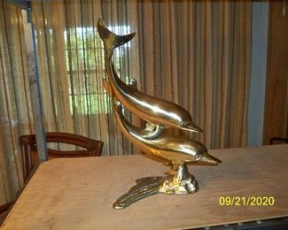 Brass Dolphins figurine