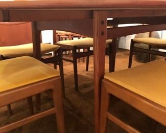 Dux Teak MCM Dining table, chairs, credenza, cabinet